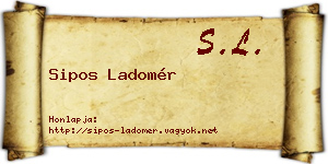Sipos Ladomér névjegykártya
